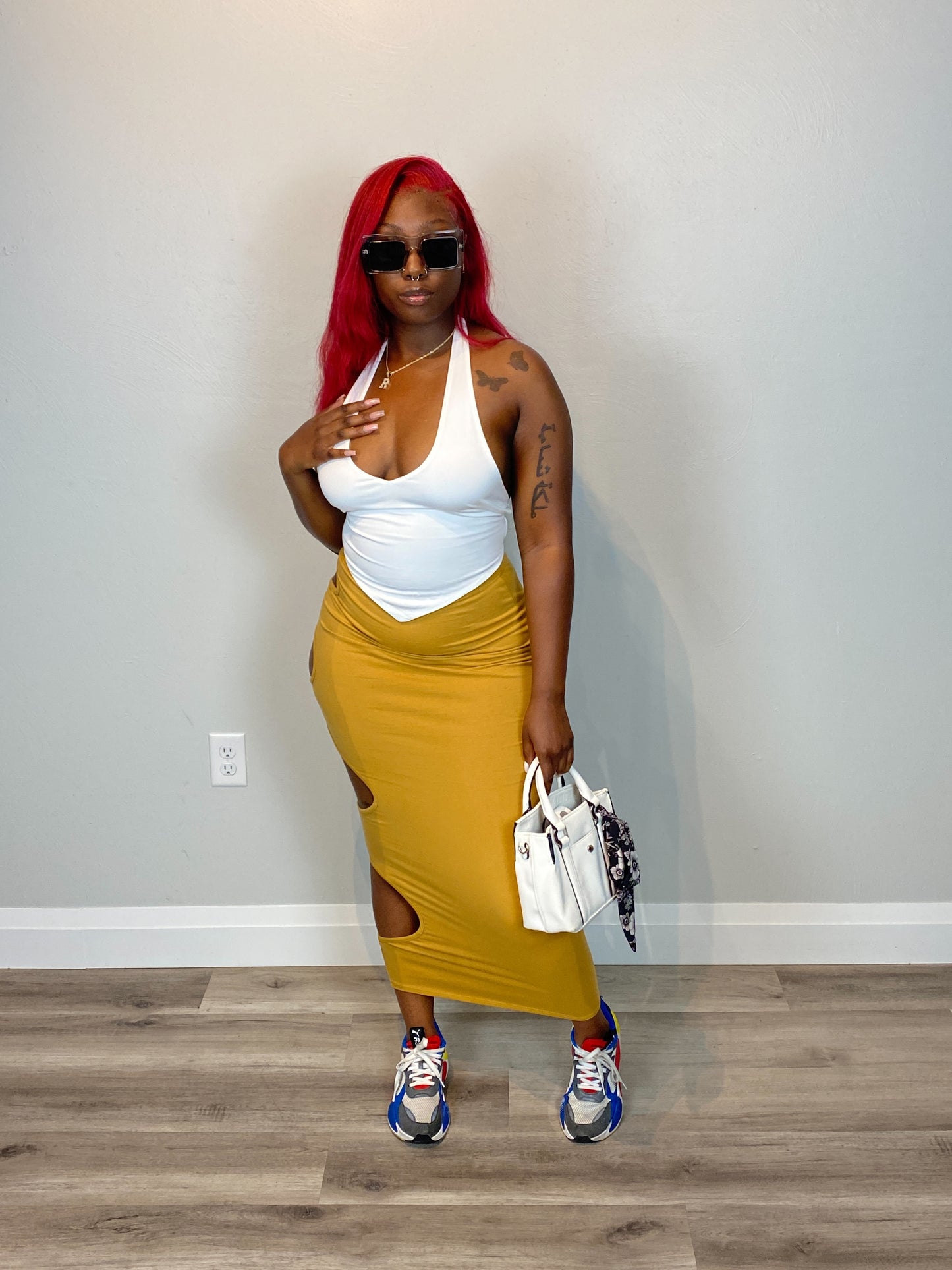 Cut out maxi skirt