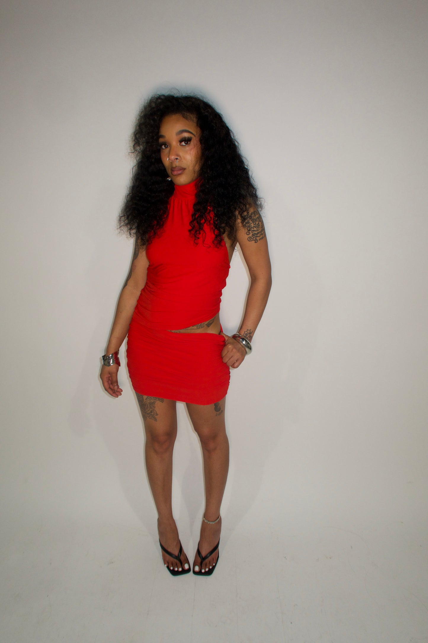 Red room dress
